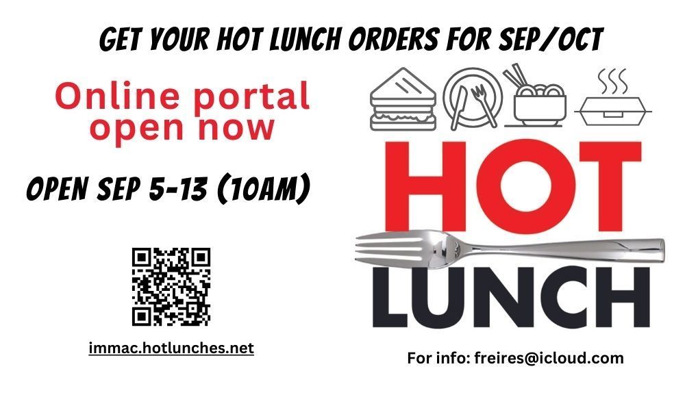 HOT LUNCH ORDERING OPENS 