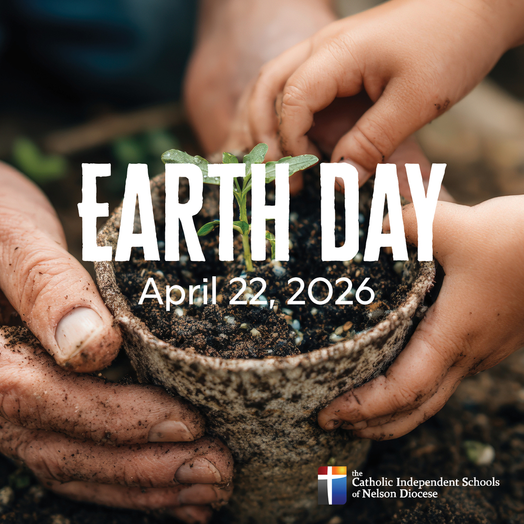 earth day, hands planting soil, cisnd logo in bottom right hand corner