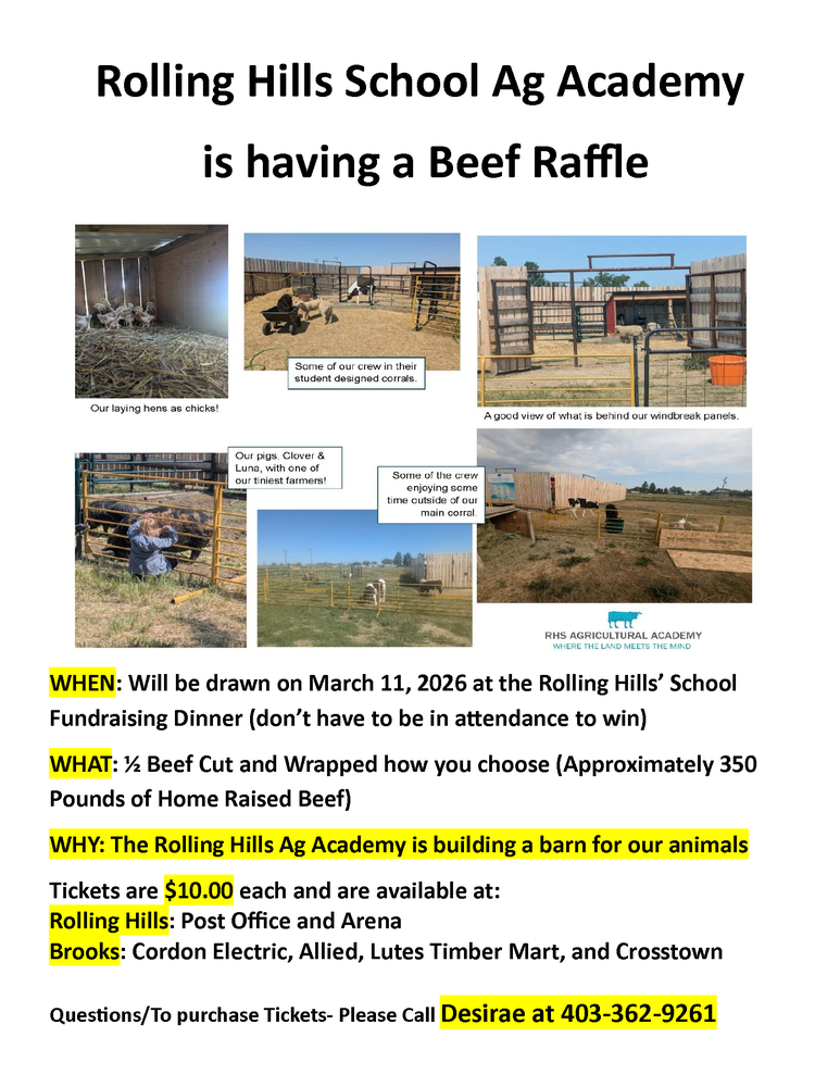 Poster describing a beef raffle contest
