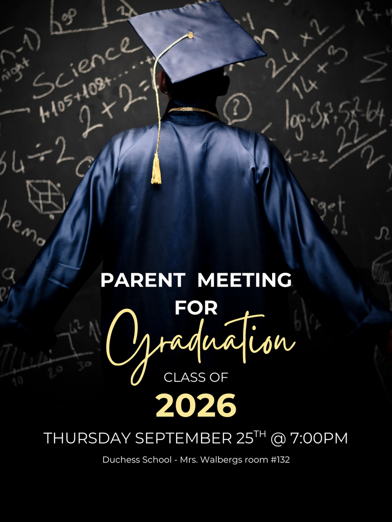 Grad Parent Meeting Thursday @ 7:00pm. 
