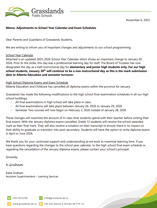 Division Calendar Change Notification