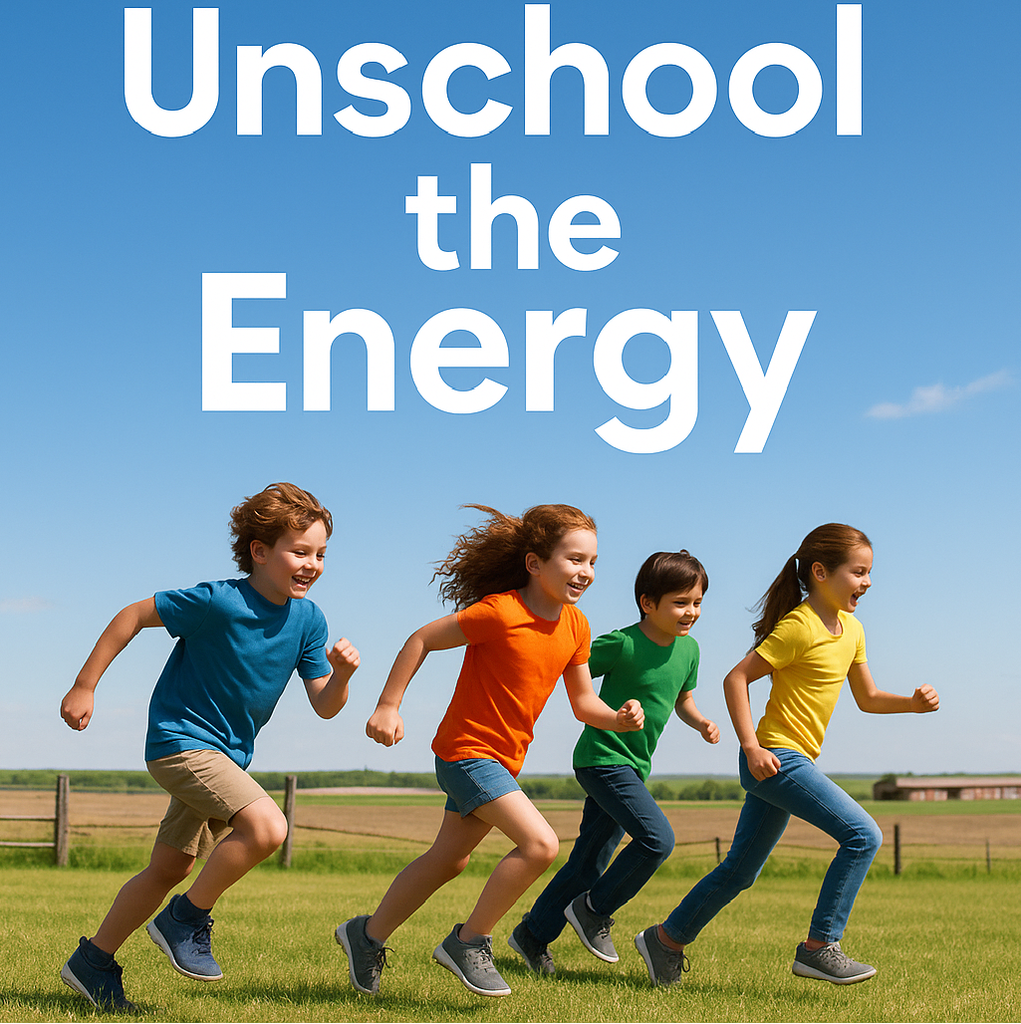 Children running through a field