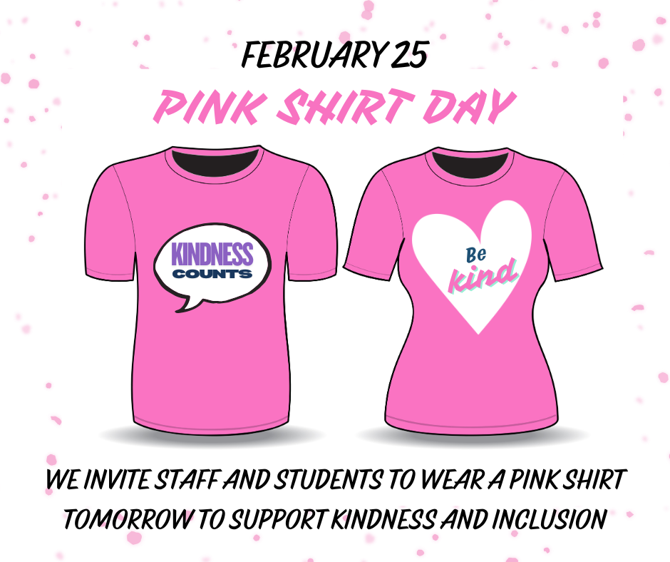 Pink shirts with text