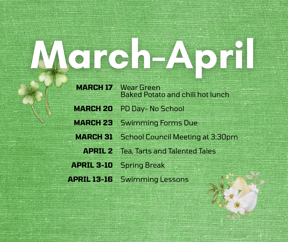 March and April Events