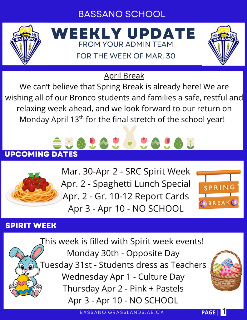 Admin Update - Week of March 30th