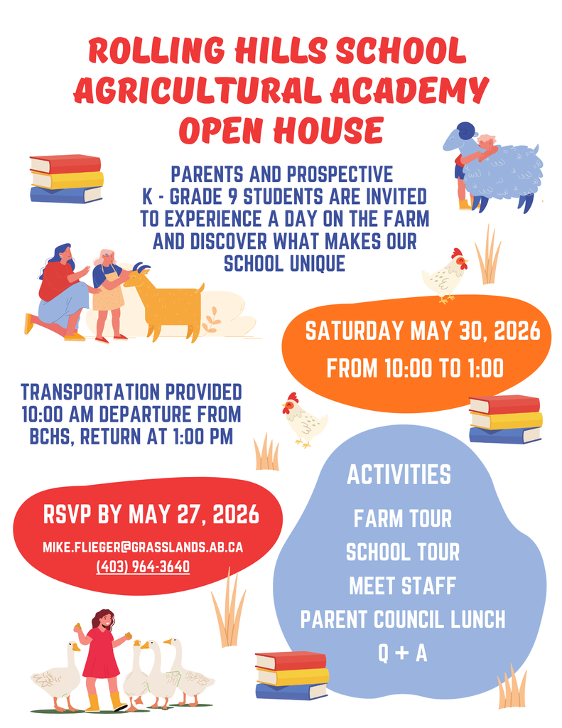 A flyer describing an open house on May 30 at Rolling Hills School