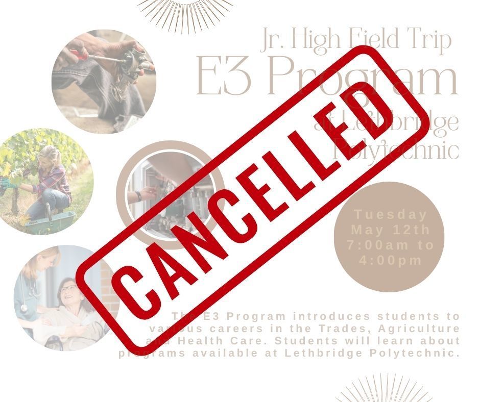 Program information with a stamp of "Cancelled" across it.