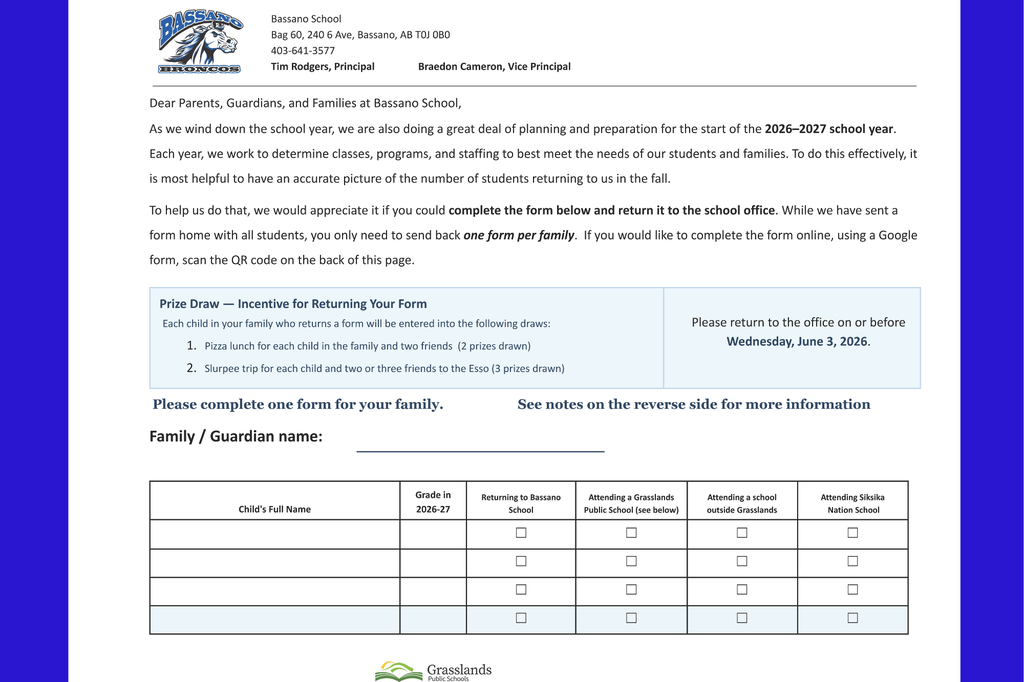 Enrollment Form - Page 1