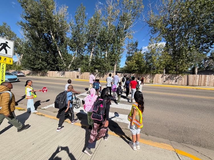 students walking