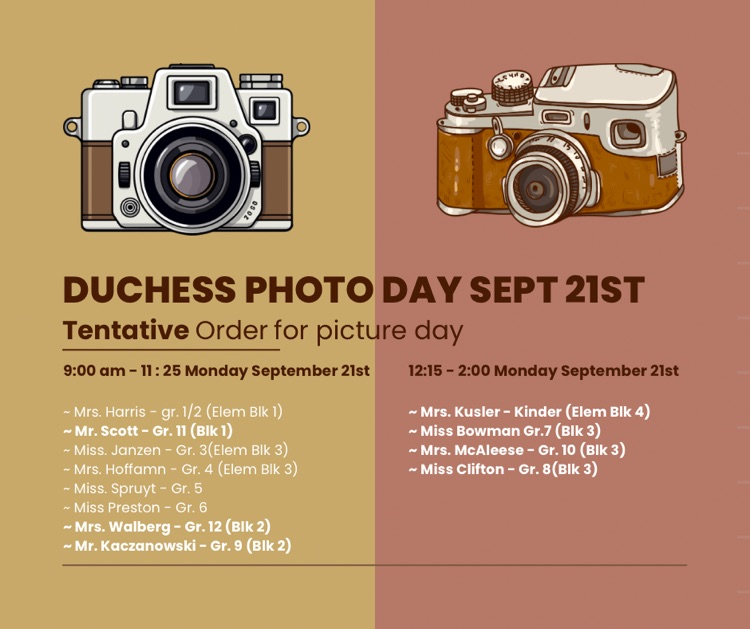 Photo schedule 