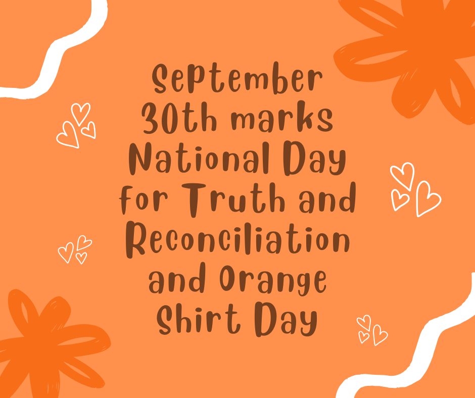 Orange background with flowers and hearts