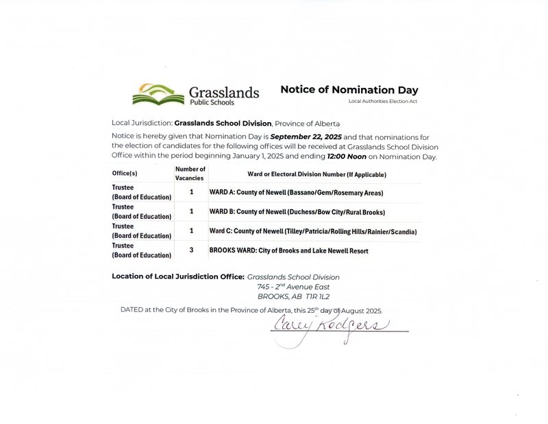 Notice of Nomination Day