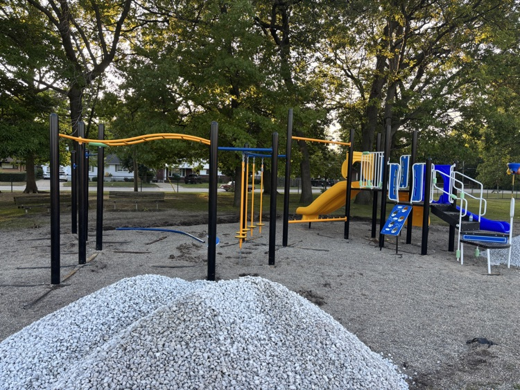 playground equipment being installed