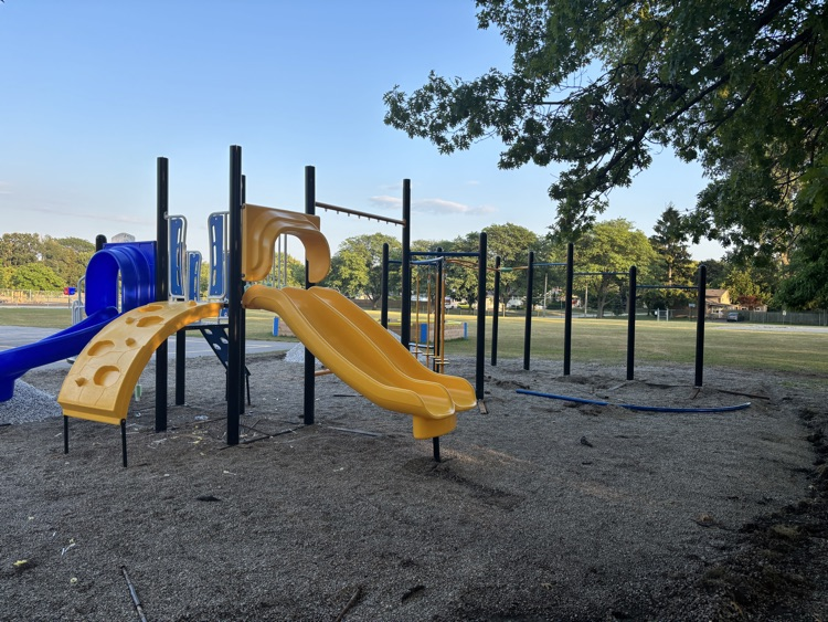 playground equipment being installed