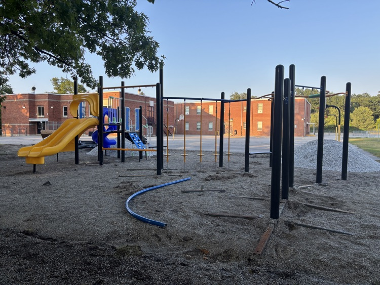 playground equipment being installed