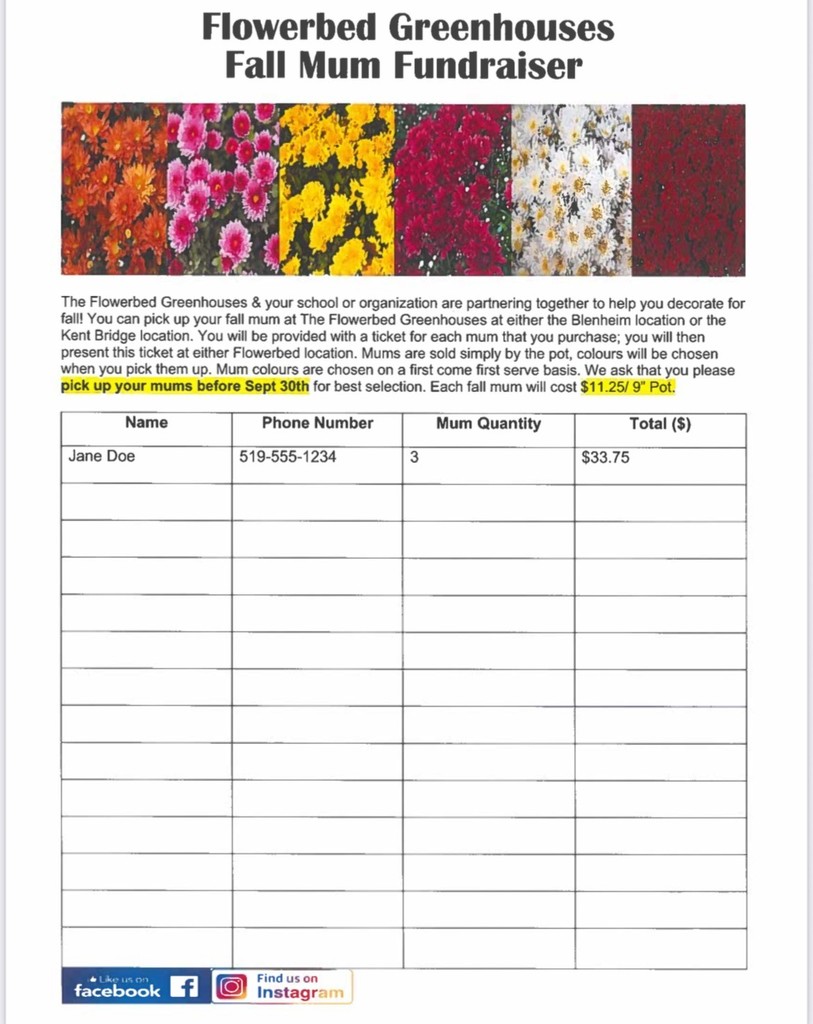 Fall Flower Fundraiser