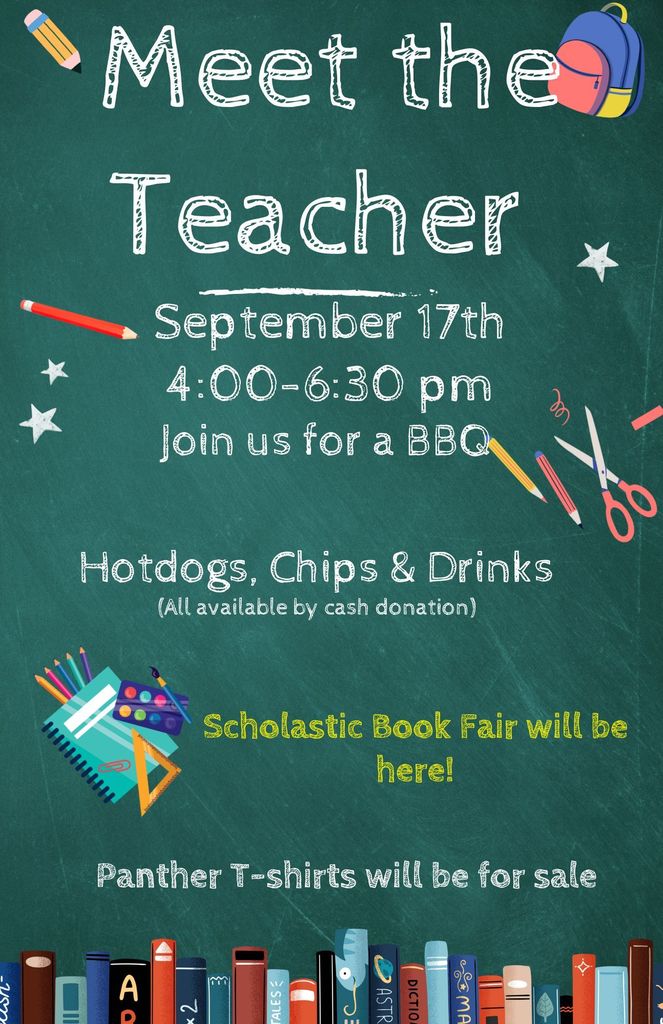 Lambton Centennial Meet the Teacher Night. September 17th from 4:00 - 6:30. Join us for a barbeque, book fair and panther swag. Hope to see all our families there.