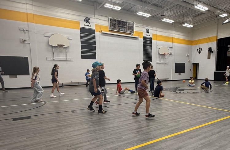 group of students playing dodgeball