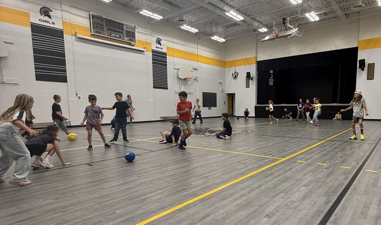 group of students playing dodgeball