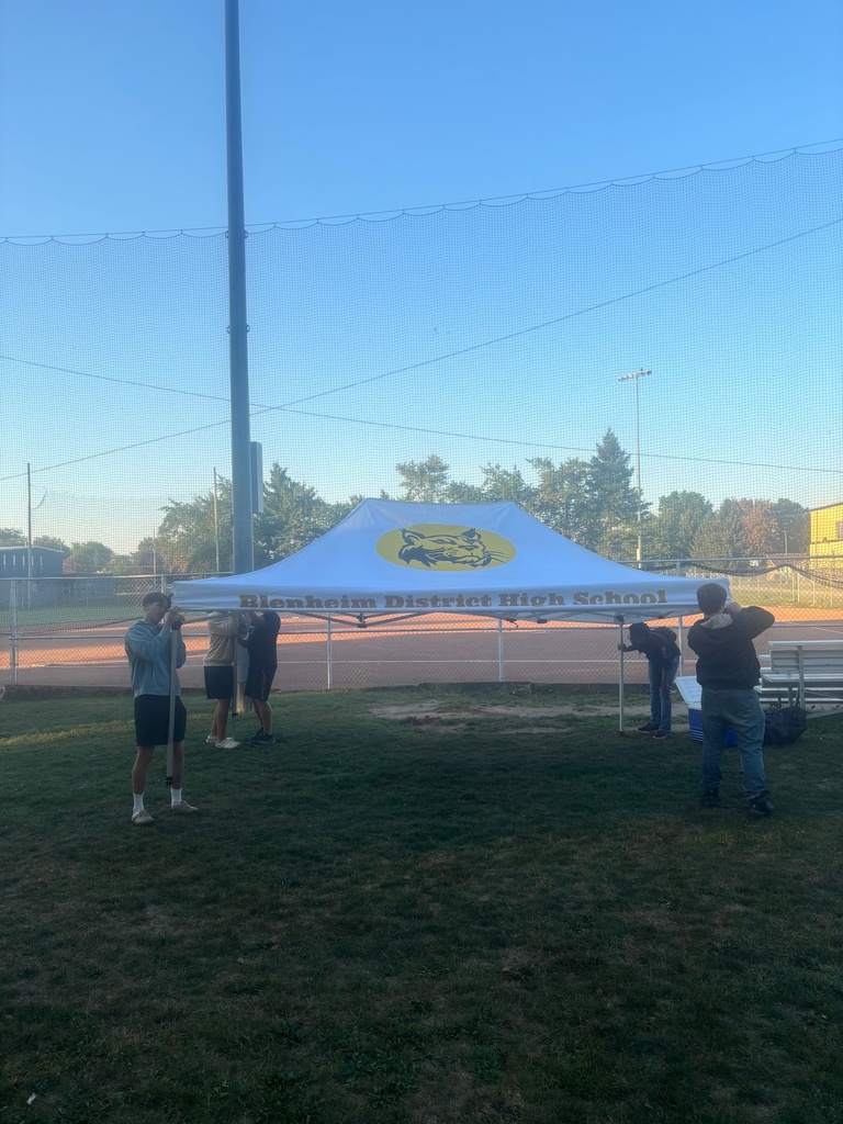 Setting up tent