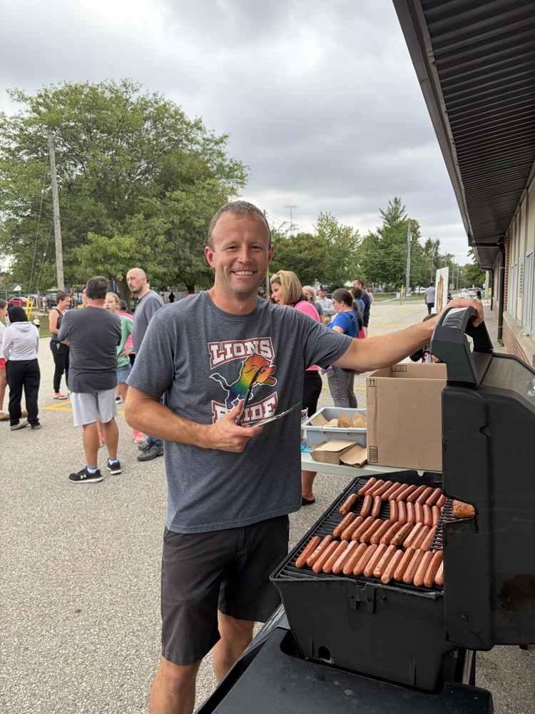 Teacher barbecuing
