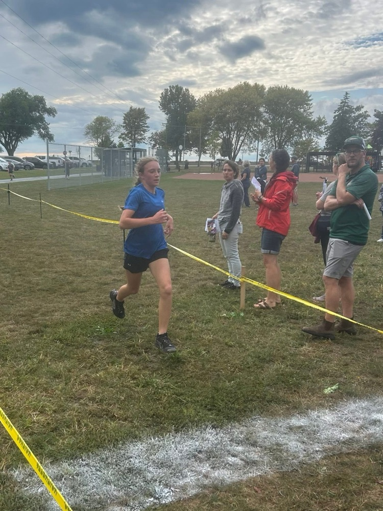 Wheatley warrior finishing 1st in a cross country race
