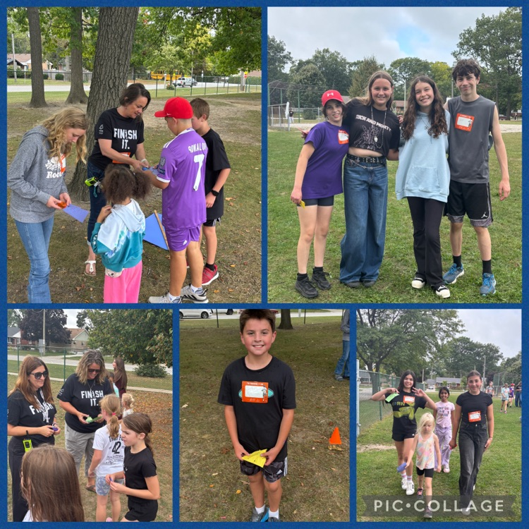 collage of students Participating in Terry fox run 
