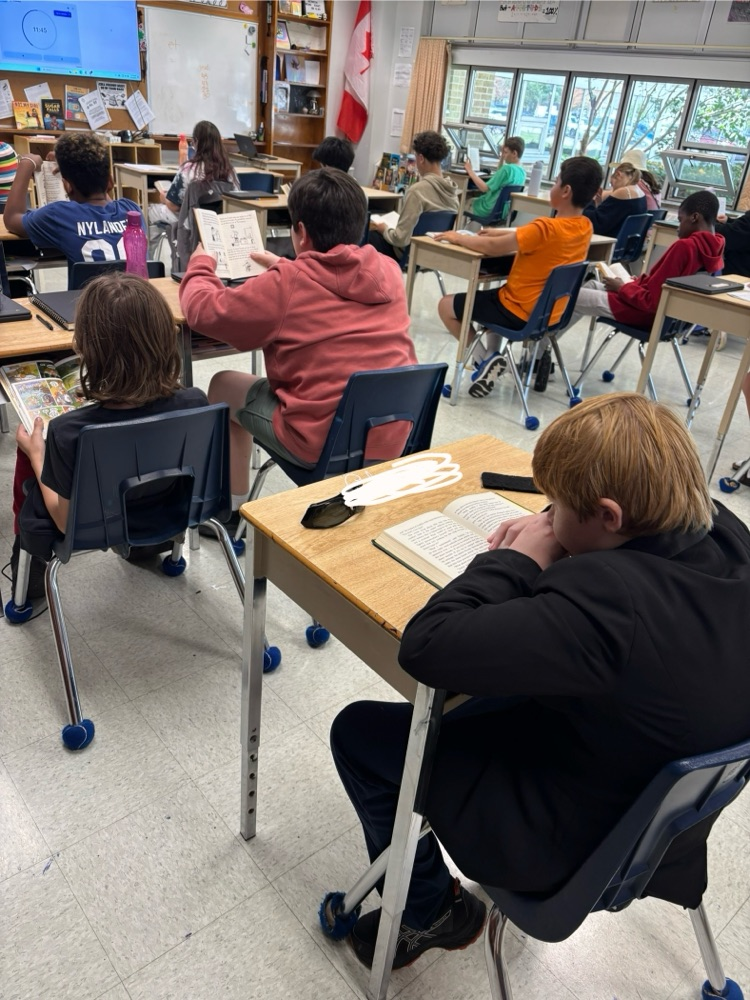 students reading