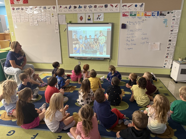 Students participating in the live presentation learning about Residential Schools