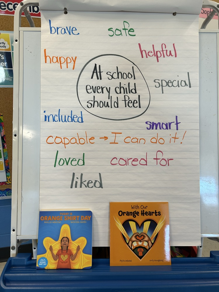 Mrs. Roberts Grade 1/2 class read two read aloud books and then compiled a chart with their thoughts afterwards 