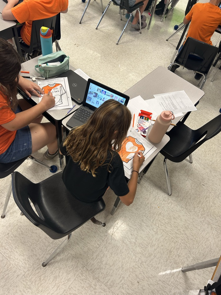 Mr. Alex and Mr. Agnew’s grade 6/7 French Immersion class were each asked to create their own version of an orange shirt, incorporating their learning which has taken place during the past few days.  
