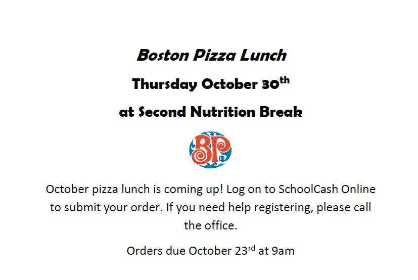 Boston Pizza Lunch - October 30