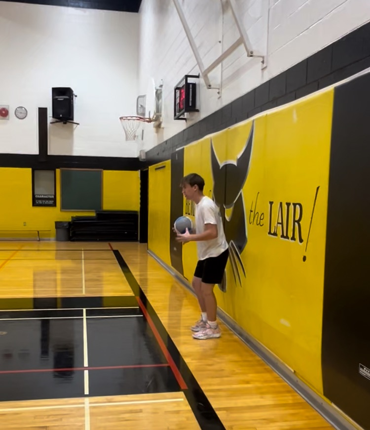 playing volleyball