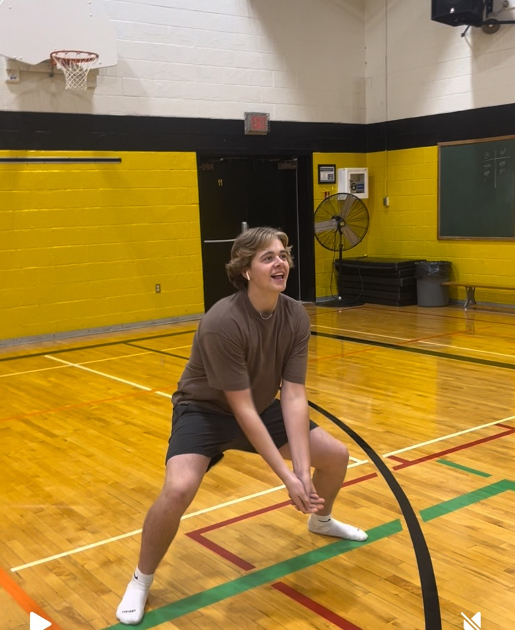 playing volleyball