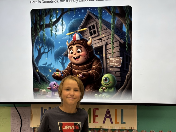 Student with his AI image