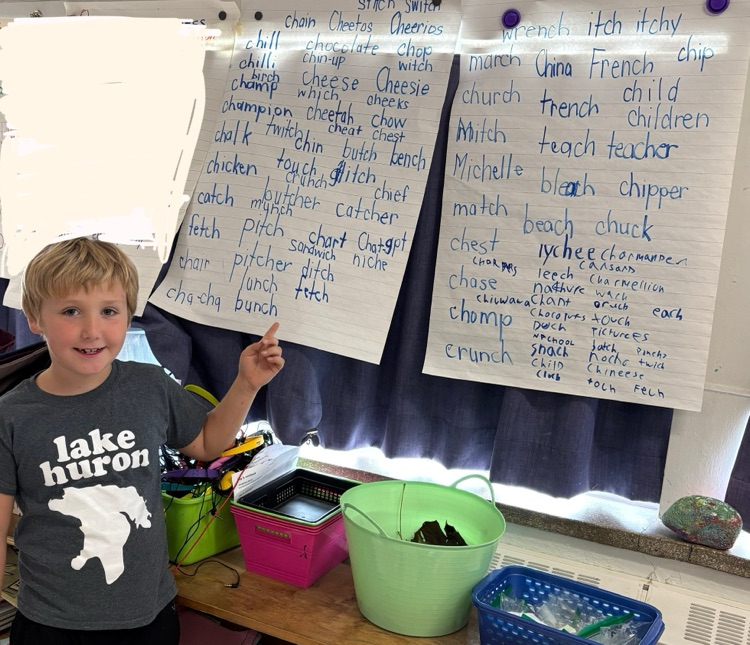 student showing ‘ch’ words