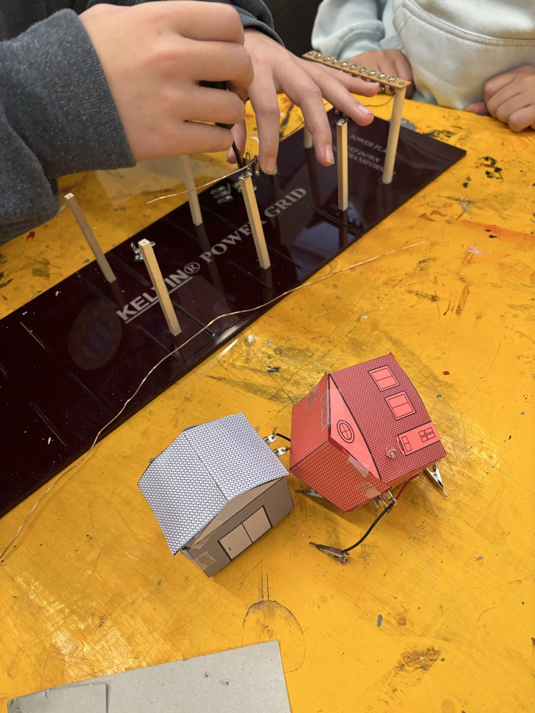 Houses getting ready to be placed in the electrical grid