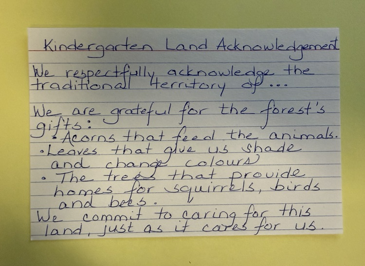 FDK class land acknowledgement