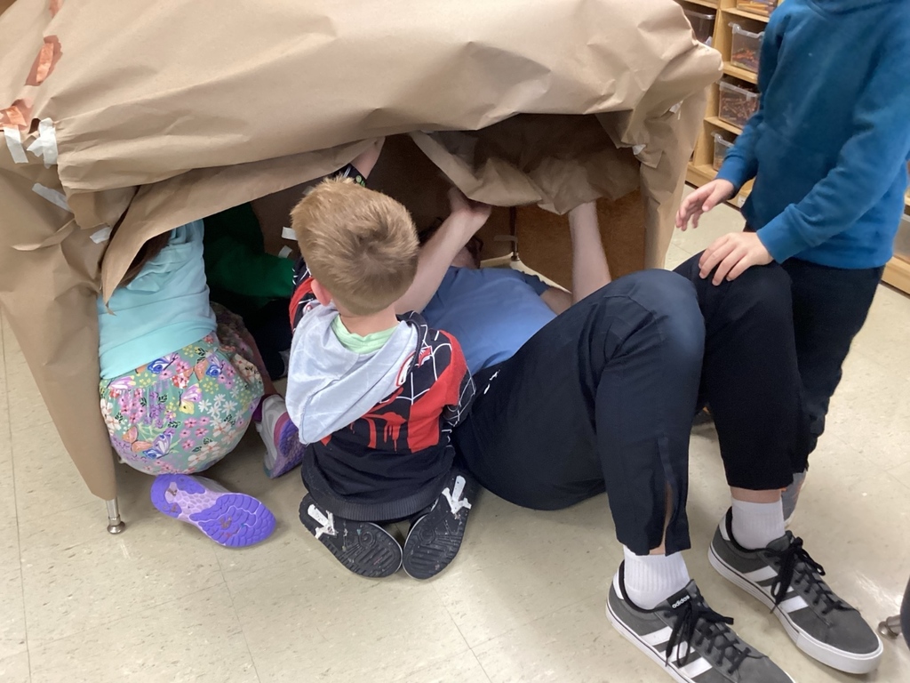 We wanted to make a cave. We want to mine too. Mr. Mac is too big to fit.