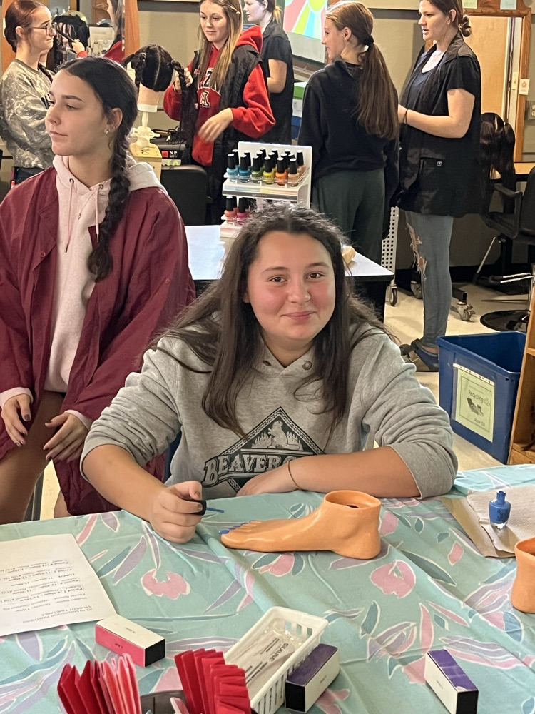 Student practising painting to