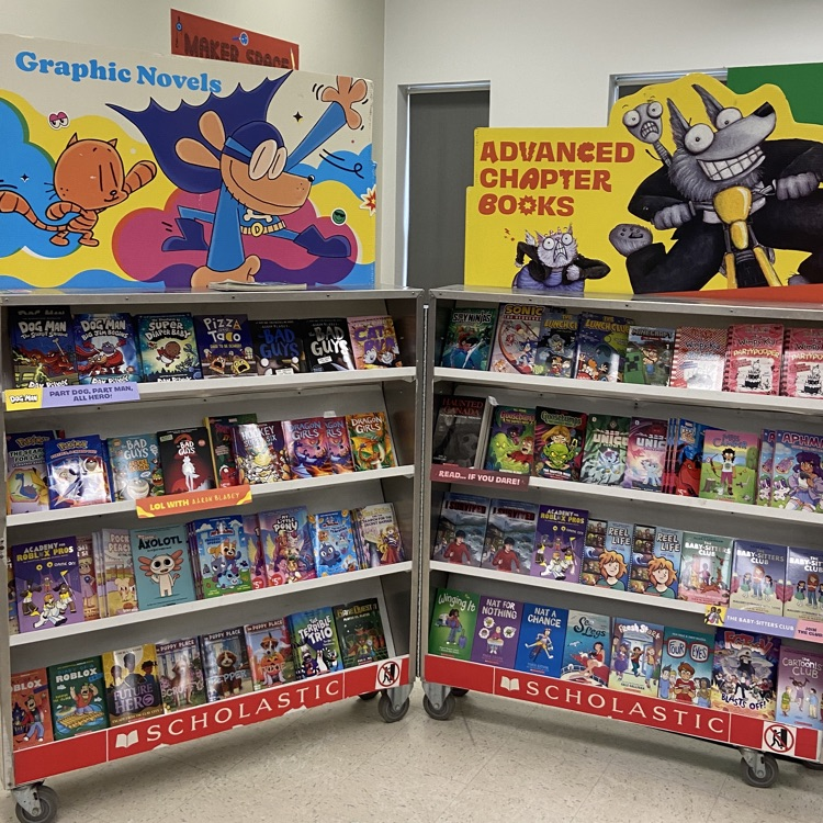 Book Fair Graphic Novels & Advanced Chapter Books Display