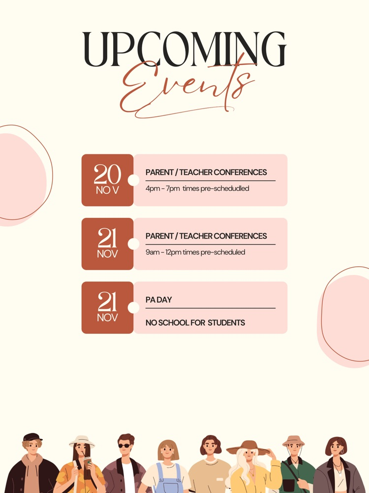 poster of upcoming events 