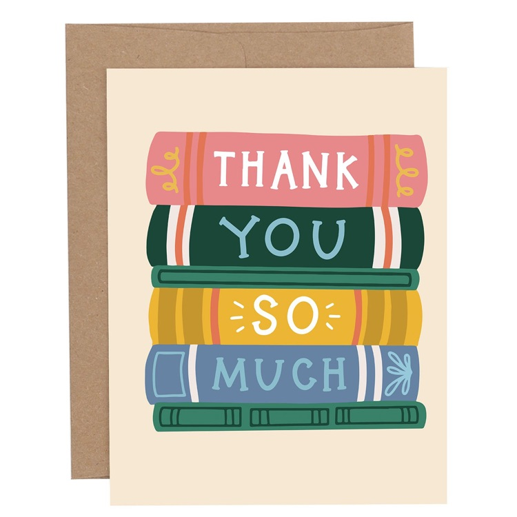 Books with thank you printed on them