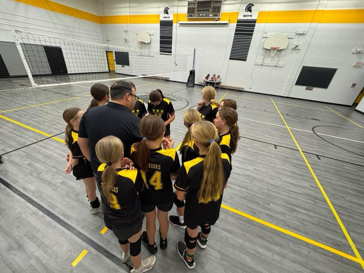 girls volleyball team and a huddle