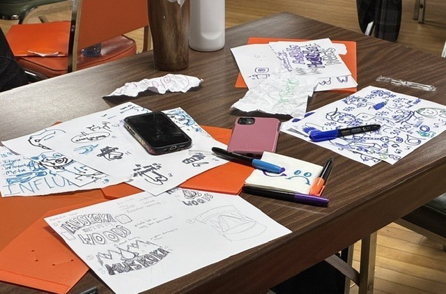 Creativity flowing in a brainstorming session.