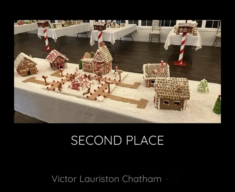 gingerbread village sitting on a table