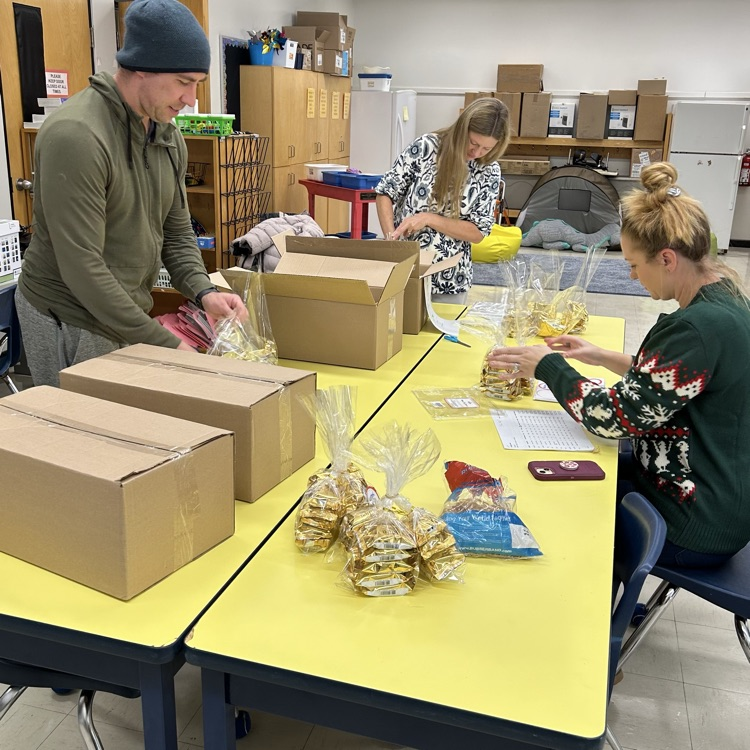 Parent Council packaging chocolate orders