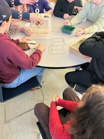 students building mini greenhouses 