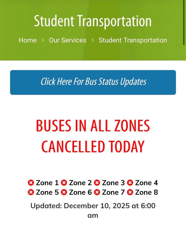 Busses Cancelled Dec 10
