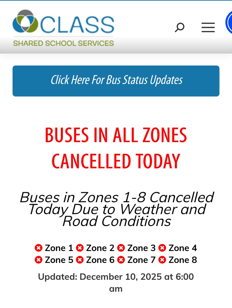 All buses in all zones cancelled today!